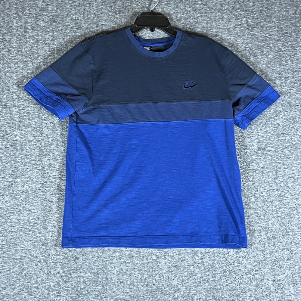 Nike Men Color Block Sportswear T Shirt Blue Navy Size Medium